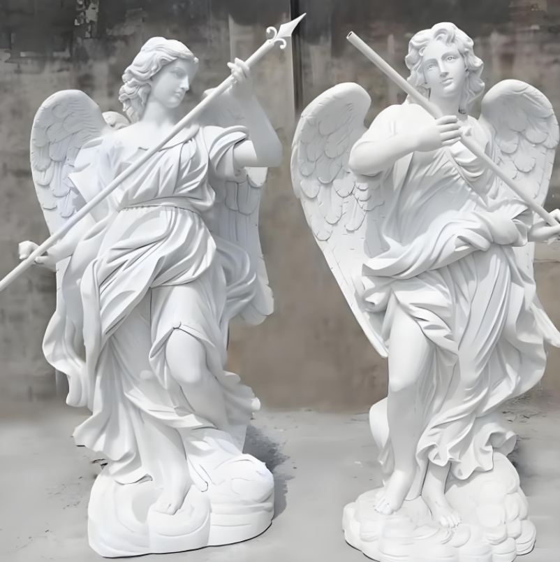 Modern figure kiss of death angel marble statues art life size